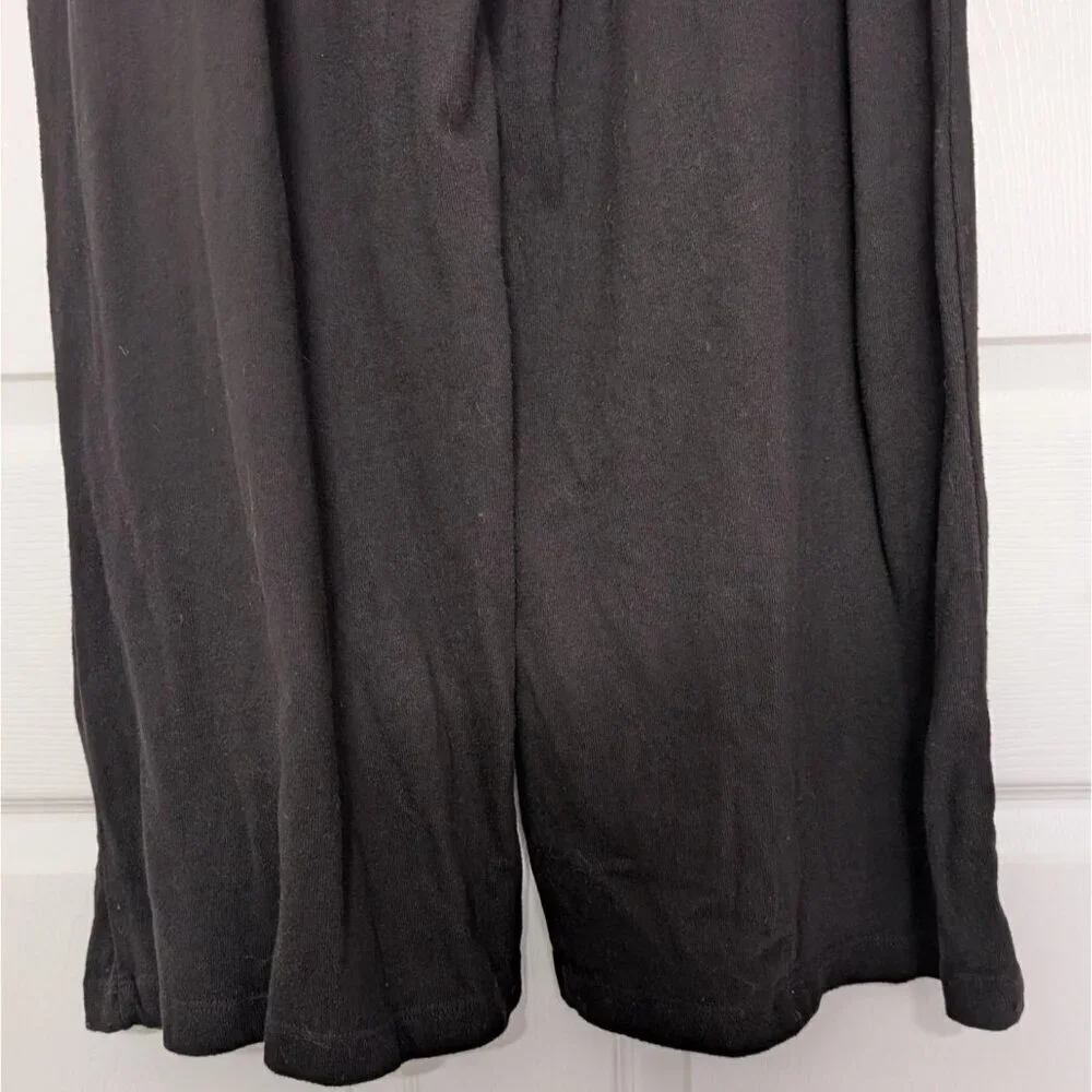 Wilt Wide Leg Pull On Pants Womens Size Large Black 100% Cotton Elastic Waist